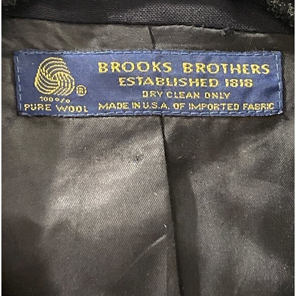 BROOKS BROTHER Jacket Men’s career  suit JACKET 100% WOOL SIZE 39 L COLOR BLACK - Picture 3 of 7